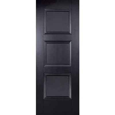 Amsterdam Black Primed 3 Panel Interior Door – All Sizes