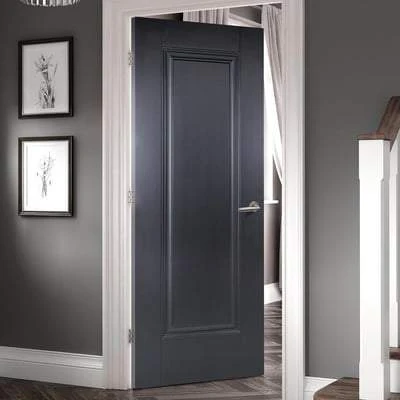 Eindhoven Black Primed 1 Panel Interior Fire Door FD30 – All Sizes