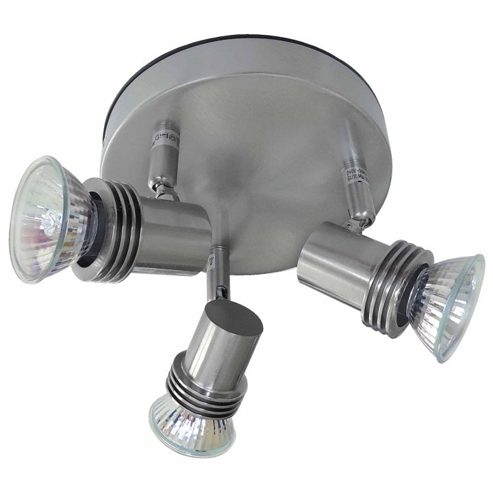 Eternal Triple Circular GU10 Spotlight Brushed Nickel