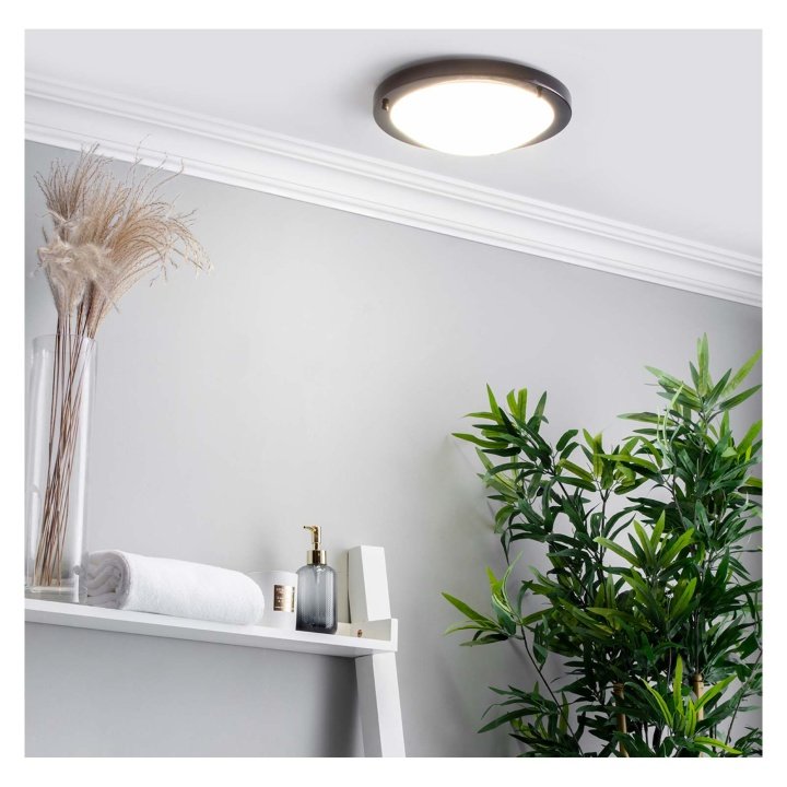 Spa Delphi Satin Black Large Round LED Ceiling Light