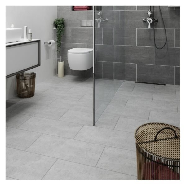 Grunge Matt Light Grey Porcelain Floor & Wall Tile 300 x 600mm