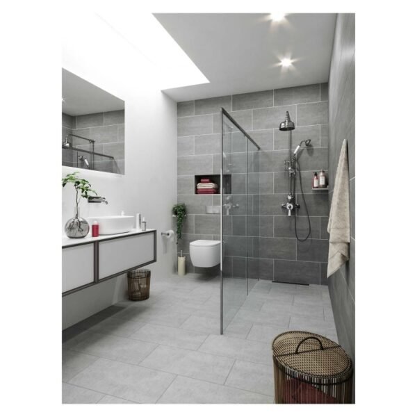Grunge Matt Grey Porcelain Floor & Wall Tile 300 x 600mm