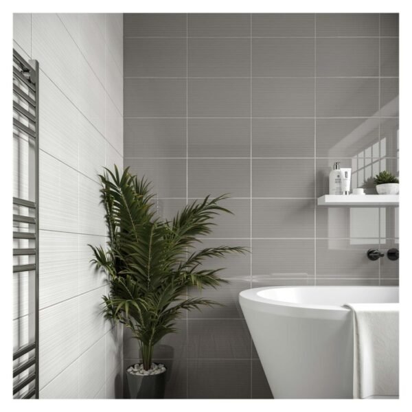 Sandrine Gloss White Ceramic Wall Tile 250 x 400mm