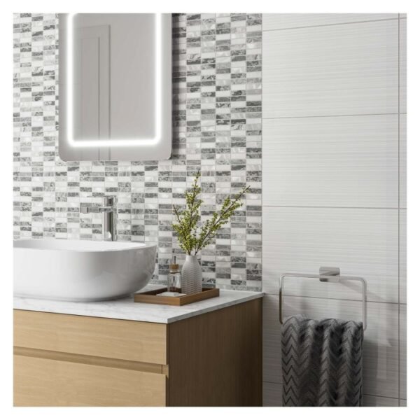 Sandrine Gloss White Ceramic Wall Tile 250 x 400mm