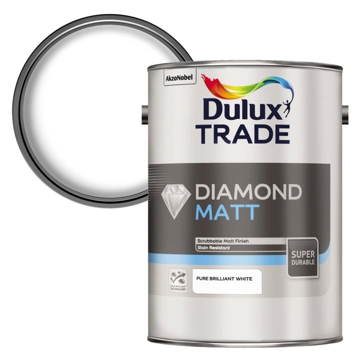 Dulux Trade Diamond Matt Emulsion Brilliant White 5L