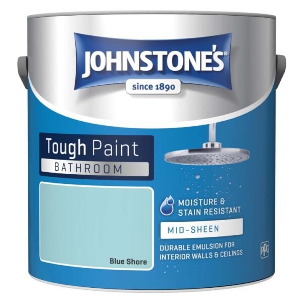 Johnstone’s Bathroom Mid Sheen Emulsion Blue Shore 2.5L