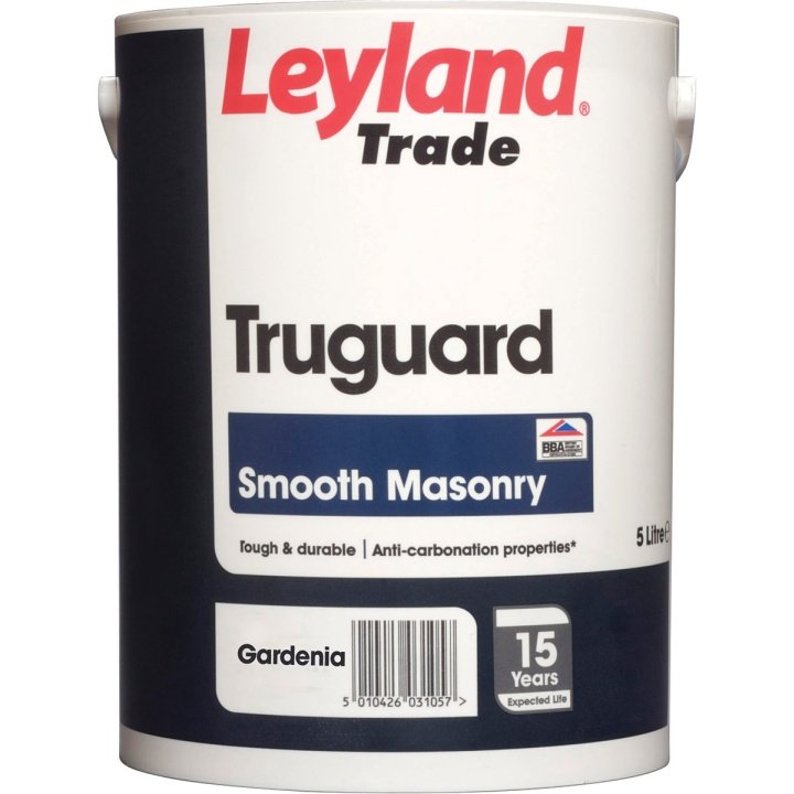 Leyland Trade Truguard Smooth Masonry Paint Gardenia 5L