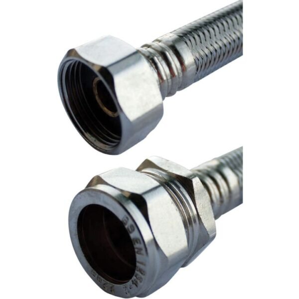 Flexible Tap Connector 15mm x ½” x 300mm (9.5mm Bore)