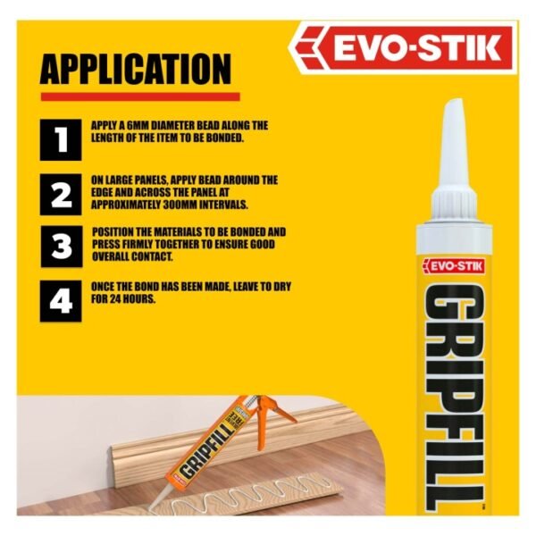 EVO-STIK GRIPFILL™ Solvent-Free Gap Filling Adhesive White 350ml